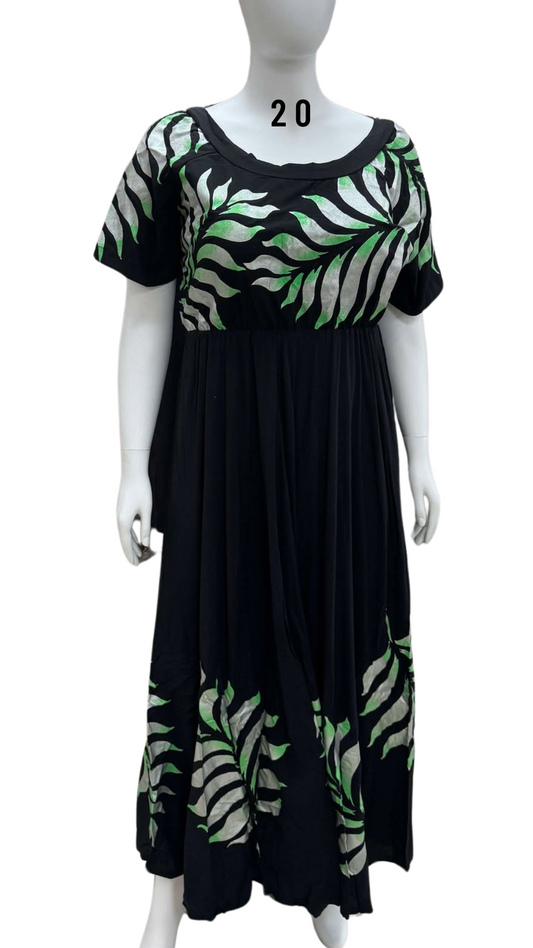 BLACK & GREEN HIGH WAISTED DRESS - SIZE 20