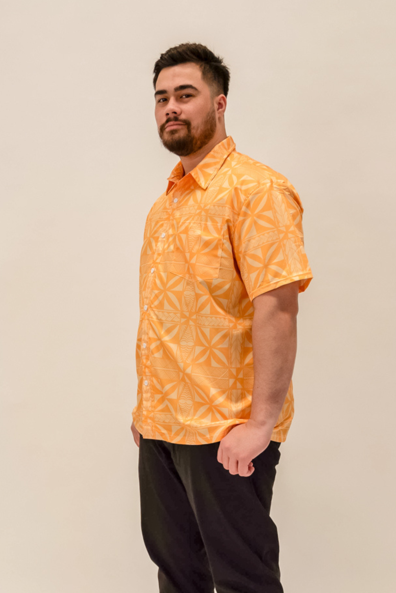 (PRE-ORDER) LAKI MENS SHIRT - COLLARED BUTTON UP - SUNSET YELLOW