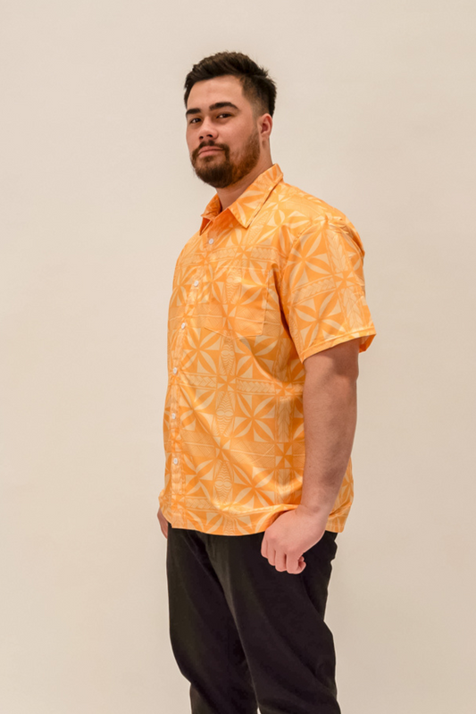 (PRE-ORDER) LAKI MENS SHIRT - COLLARED BUTTON UP - SUNSET YELLOW