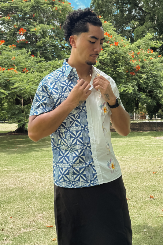 TAMA SHIRT - BLUE AND WHITE COLLARED MENS SHIRT