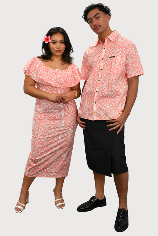 JACOB SHIRT - COLLARED BUTTON UP - PINK & WHITE