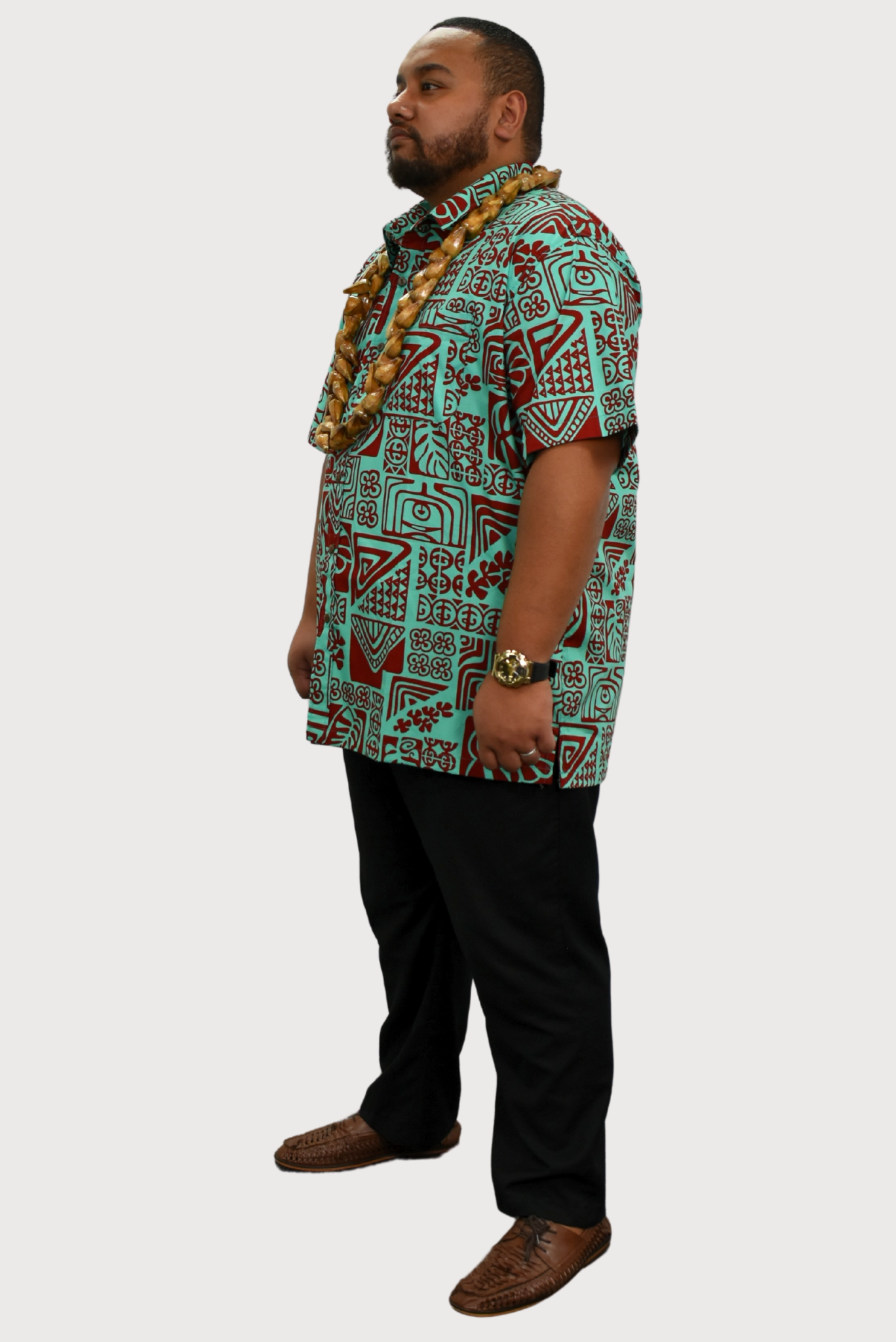 SAMUEL SHIRT - COLLARED BUTTON UP - MINT & MAROON