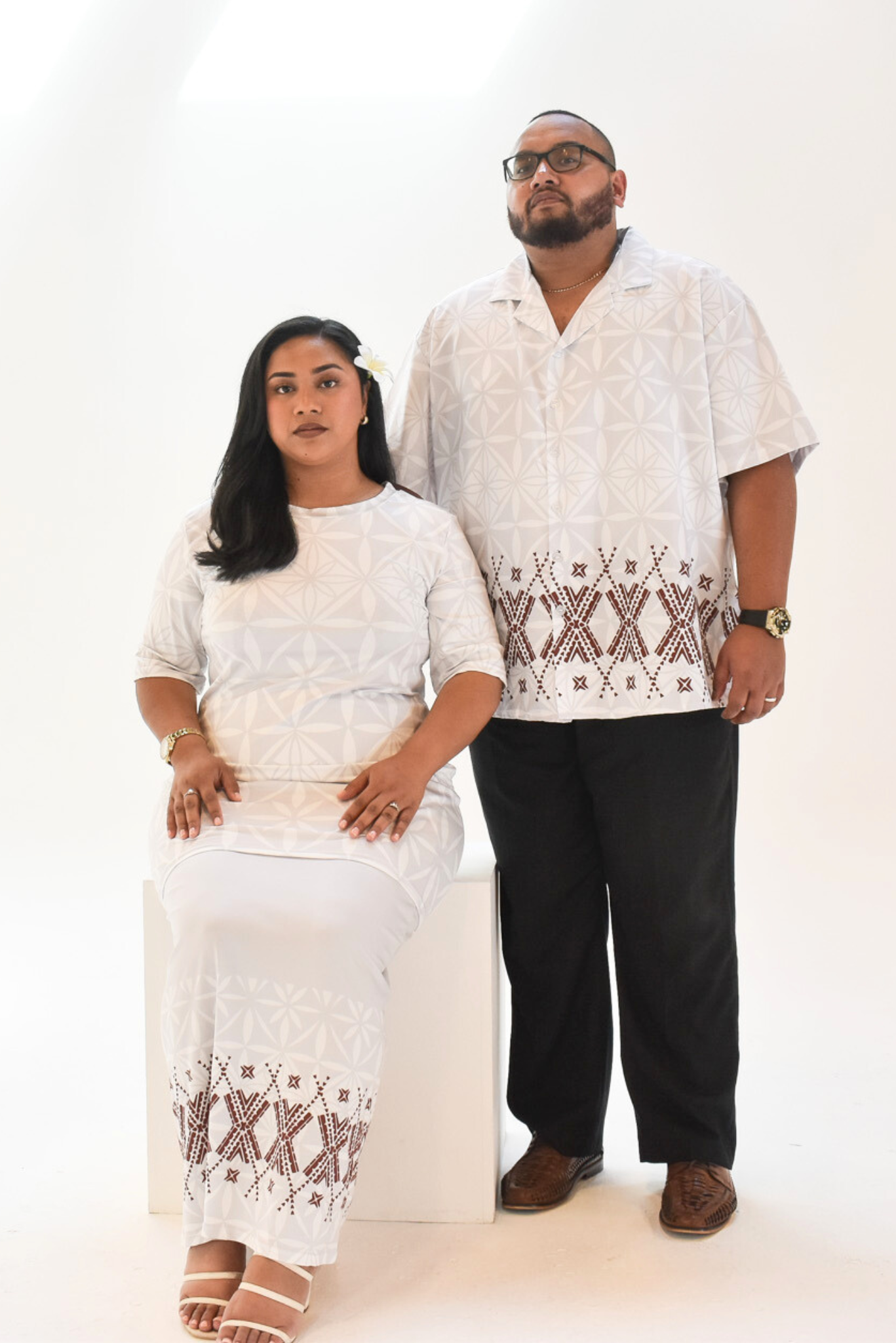 MONA PULETASI  - WHITE MELANESIAN PATTERN