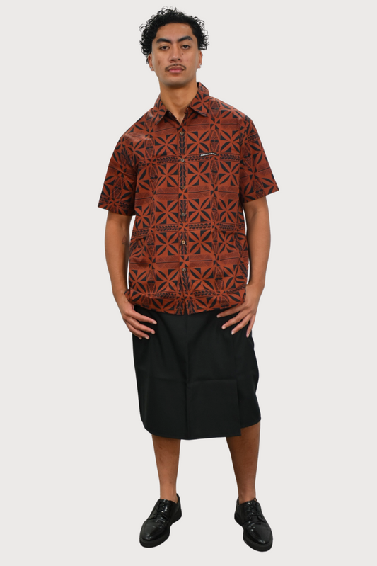 JACOB SHIRT - COLLARED BUTTON UP - BROWN & BLACK