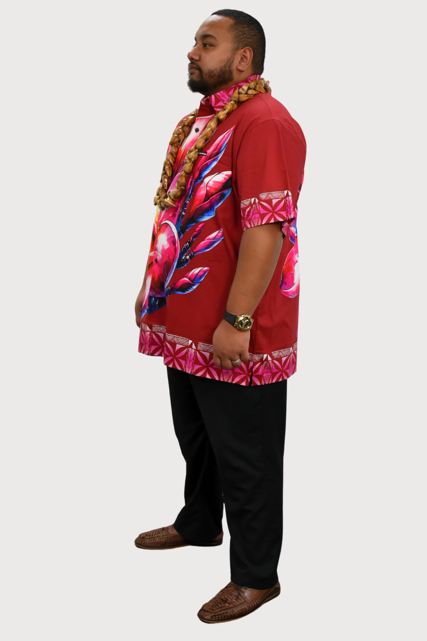 DAMIEN SHIRT - MAROON & PINK COLLARED MENS SHIRT