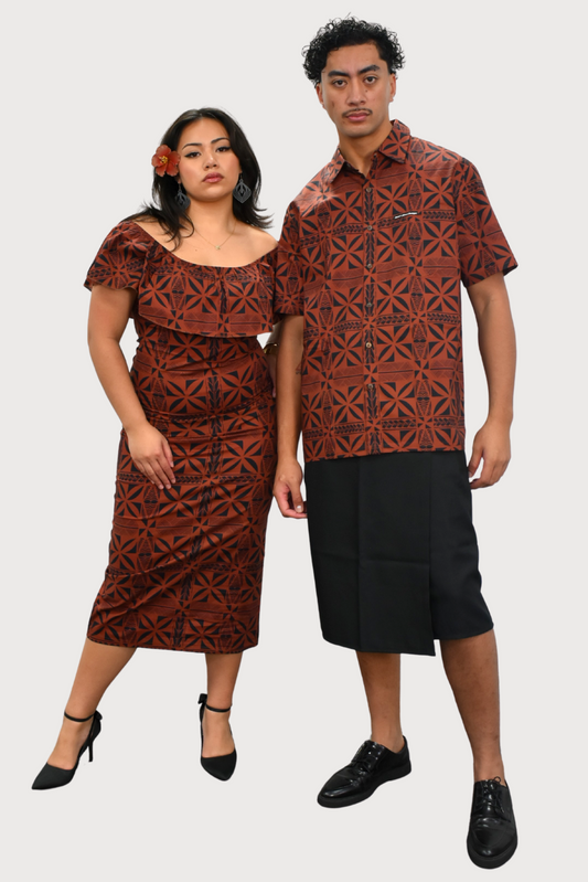 JACOB SHIRT - COLLARED BUTTON UP - BROWN & BLACK