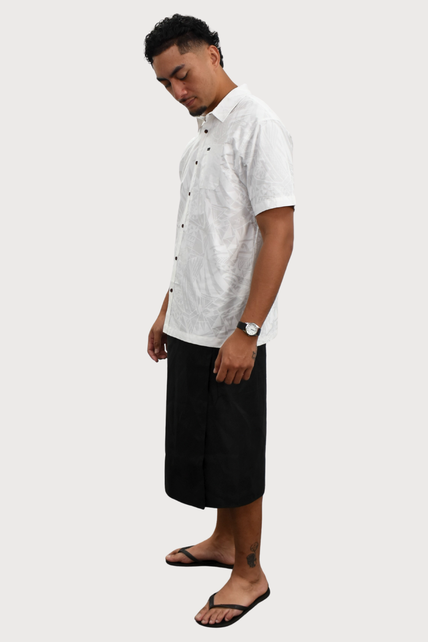 MARCUS SHIRT - COLLARED BUTTON UP - WHITE WAX