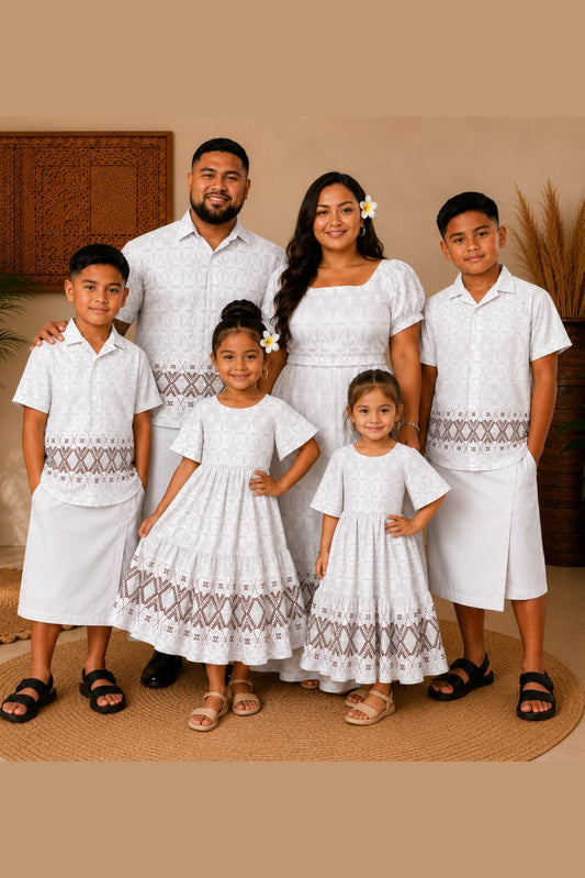 (PRE-ORDER) GIRLS DRESS - FLOWY DRESS - WHITE & GREY