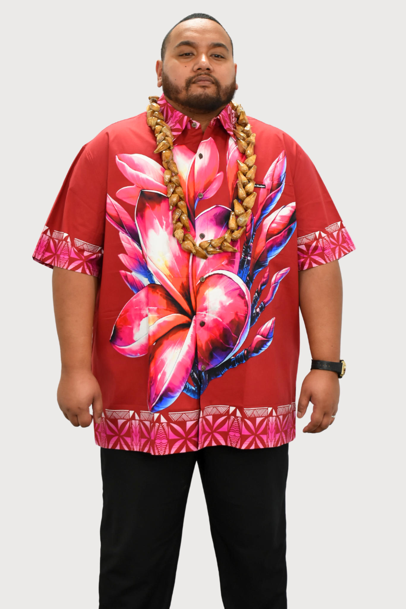 DAMIEN SHIRT - MAROON & PINK COLLARED MENS SHIRT