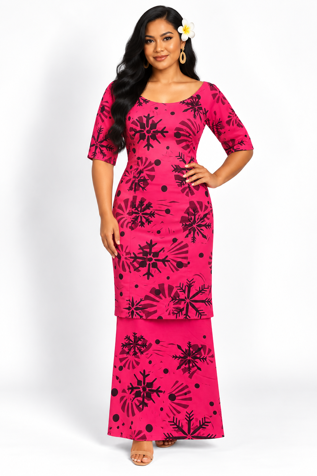 Pink & Black Puletasi Size 20