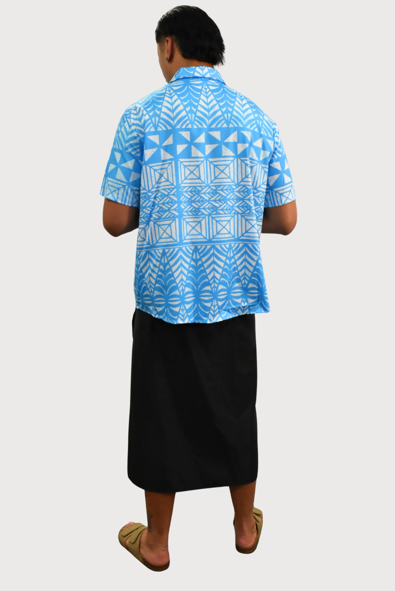 TUATUA SHIRT - COLLARED BUTTON UP - BLUE & WHITE