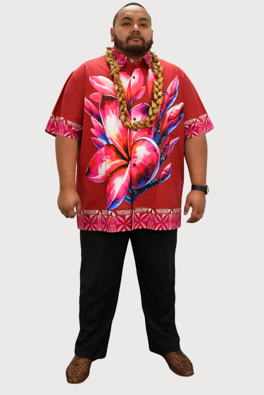 DAMIEN SHIRT - MAROON & PINK COLLARED MENS SHIRT