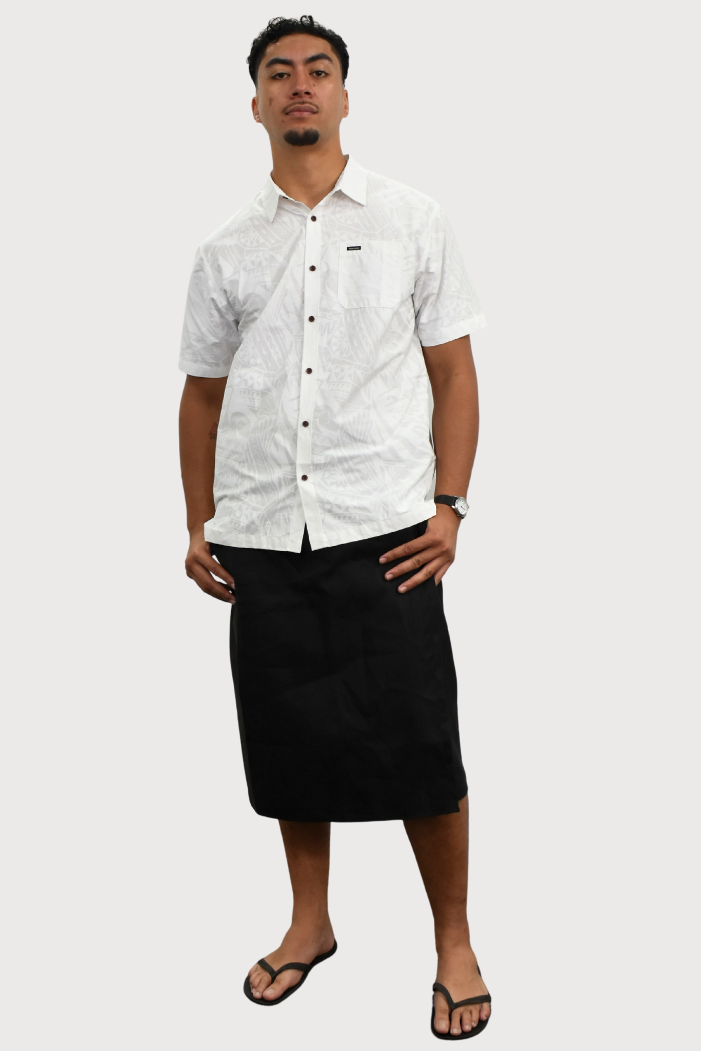 MARCUS SHIRT - COLLARED BUTTON UP - WHITE WAX