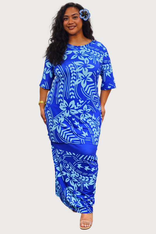 MAMANA PULETASI - TWO PIECE STYLE - BLUE