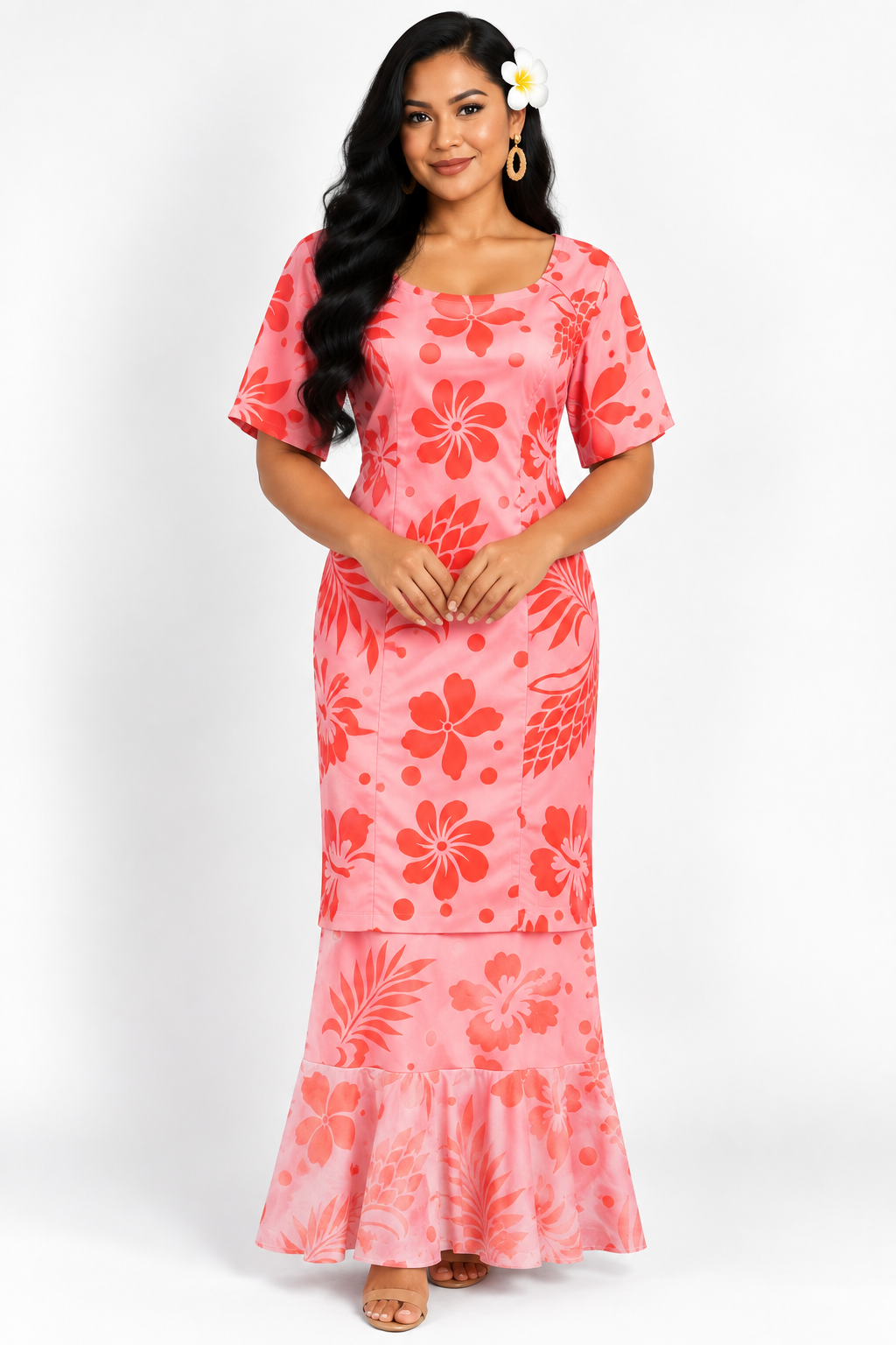 Pink & Orange Puletasi Size 14