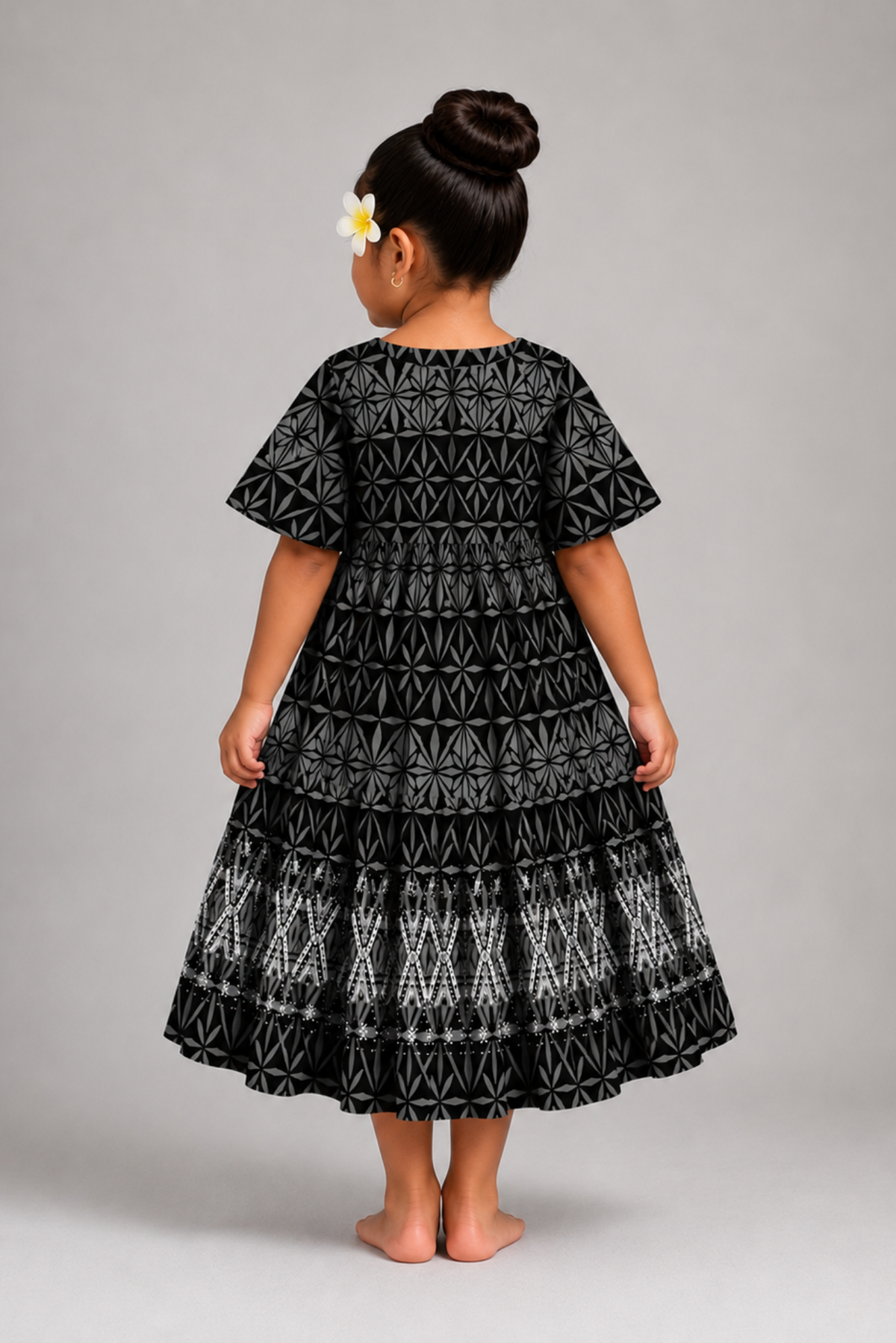 (PRE-ORDER) GIRLS DRESS - FLOWY DRESS - BLACK & GREY