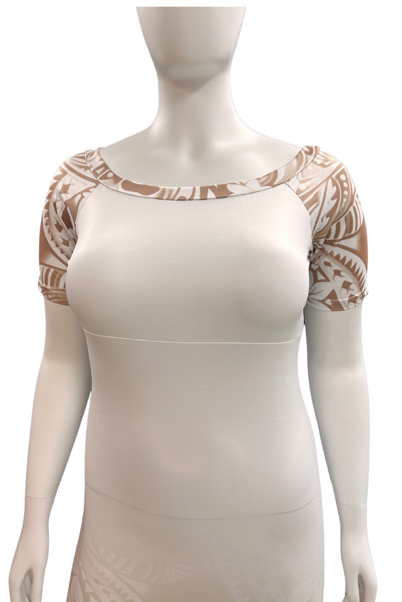 WHITE AND BROWN MAXI DRESS - MULTIPLE SIZES AVAILABLE