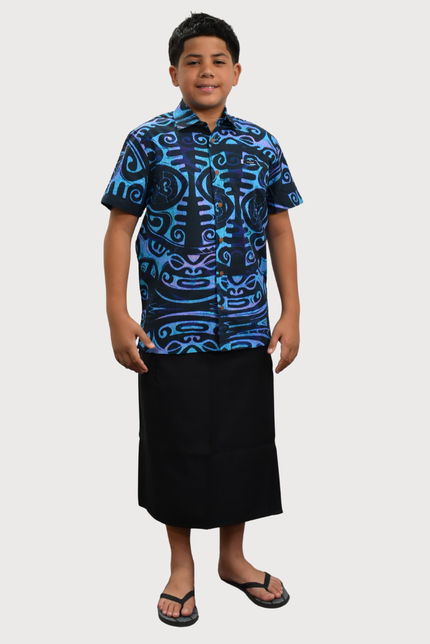 LEVI BOYS SHIRT - COLLARED SHIRT - BLUE & BLACK