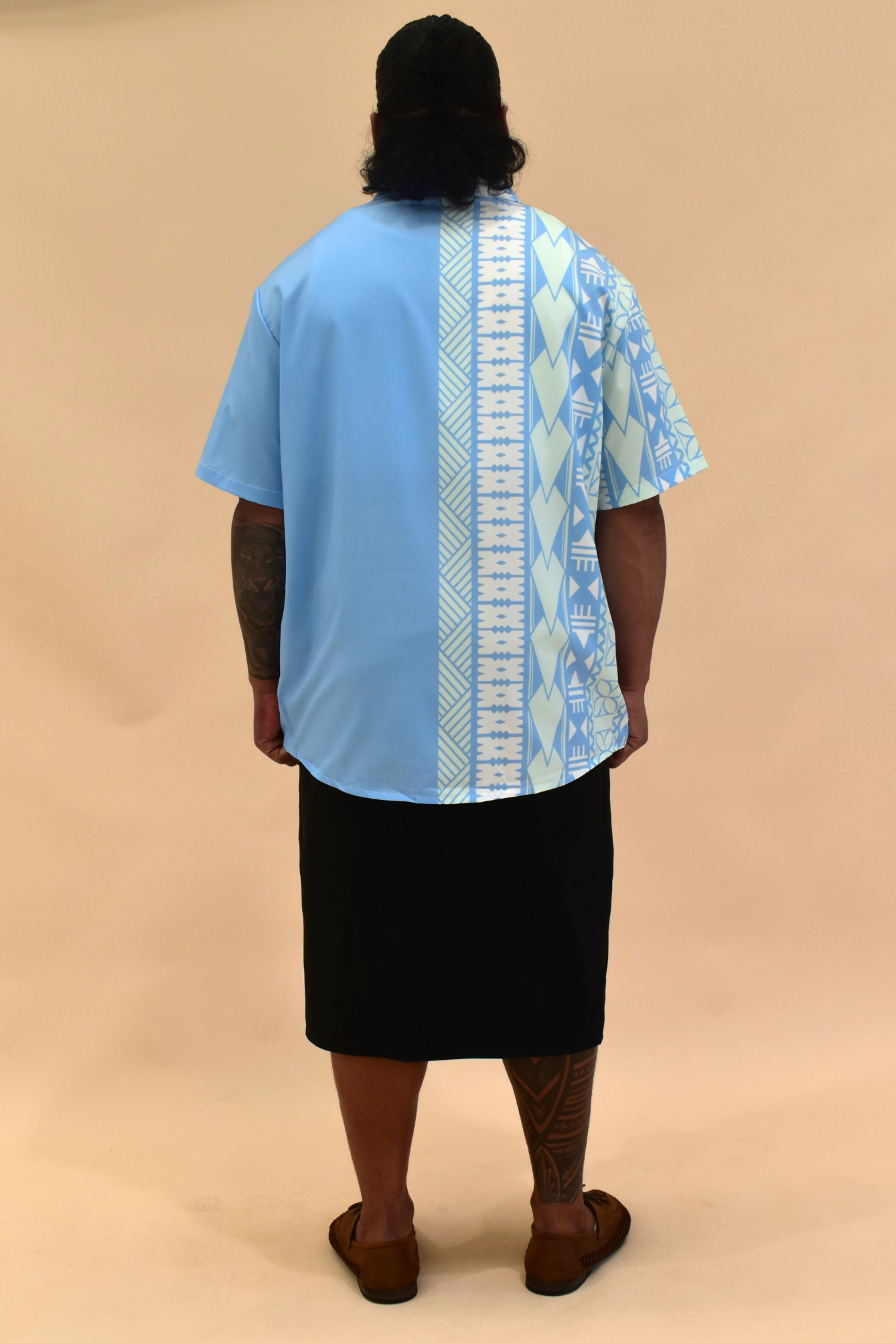 (PRE-ORDER) KALEI COLLARED BUTTON UP SHIRT - BLUE & WHITE