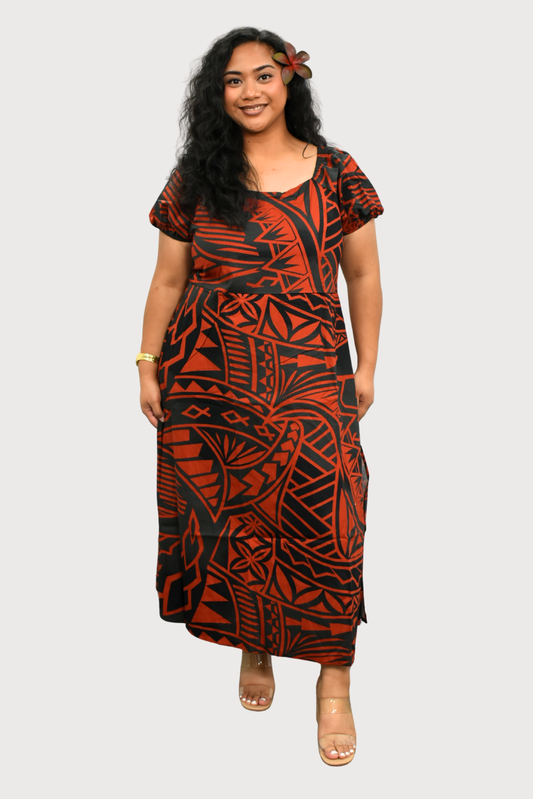 JERRY DRESS - MAROON & BLACK HIGHWAIST DRESS