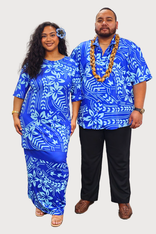 MAMANA PULETASI - TWO PIECE STYLE - BLUE