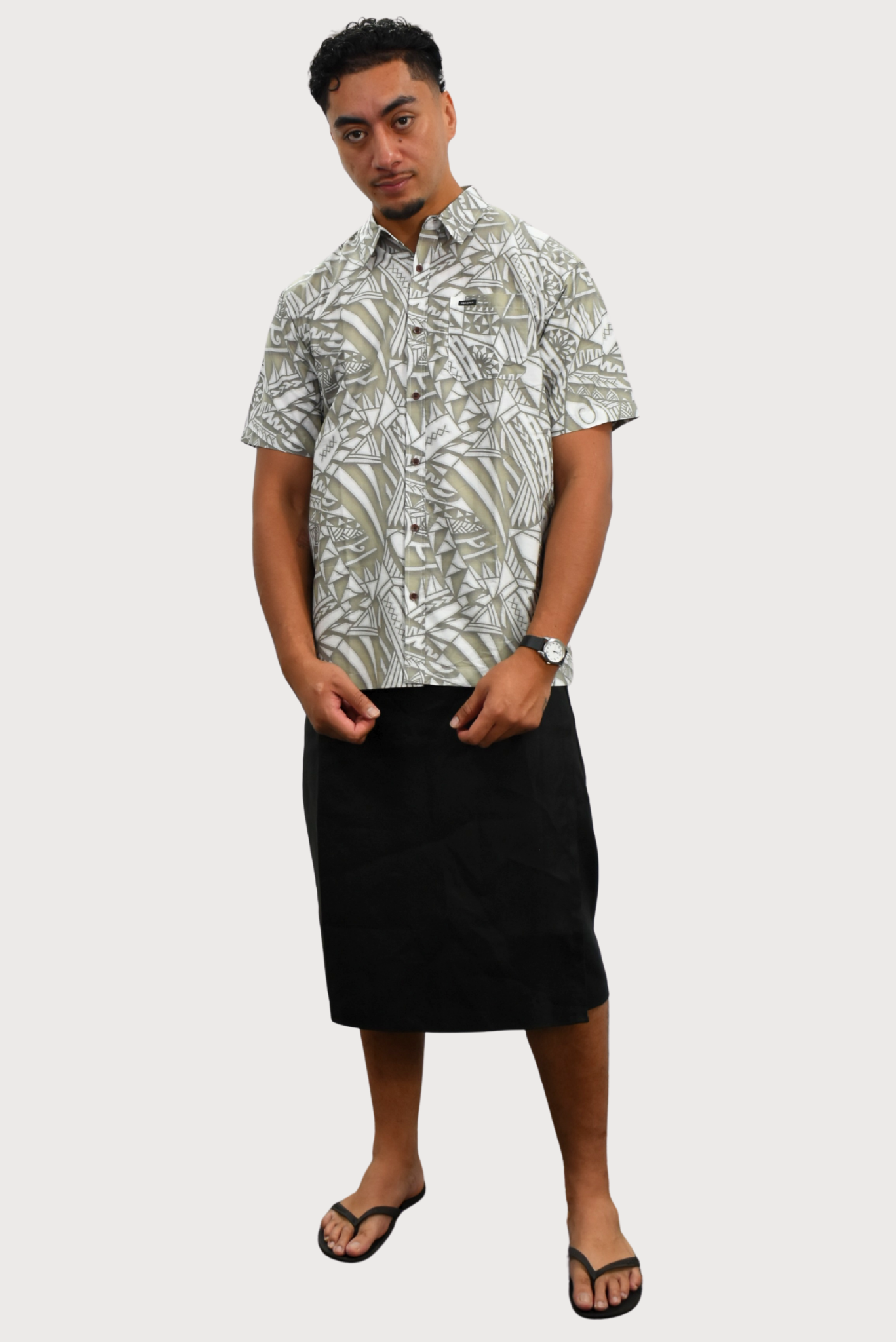 MARCUS SHIRT - COLLARED BUTTON UP - GREY & WHITE