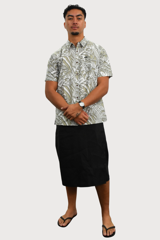 MARCUS SHIRT - COLLARED BUTTON UP - GREY & WHITE