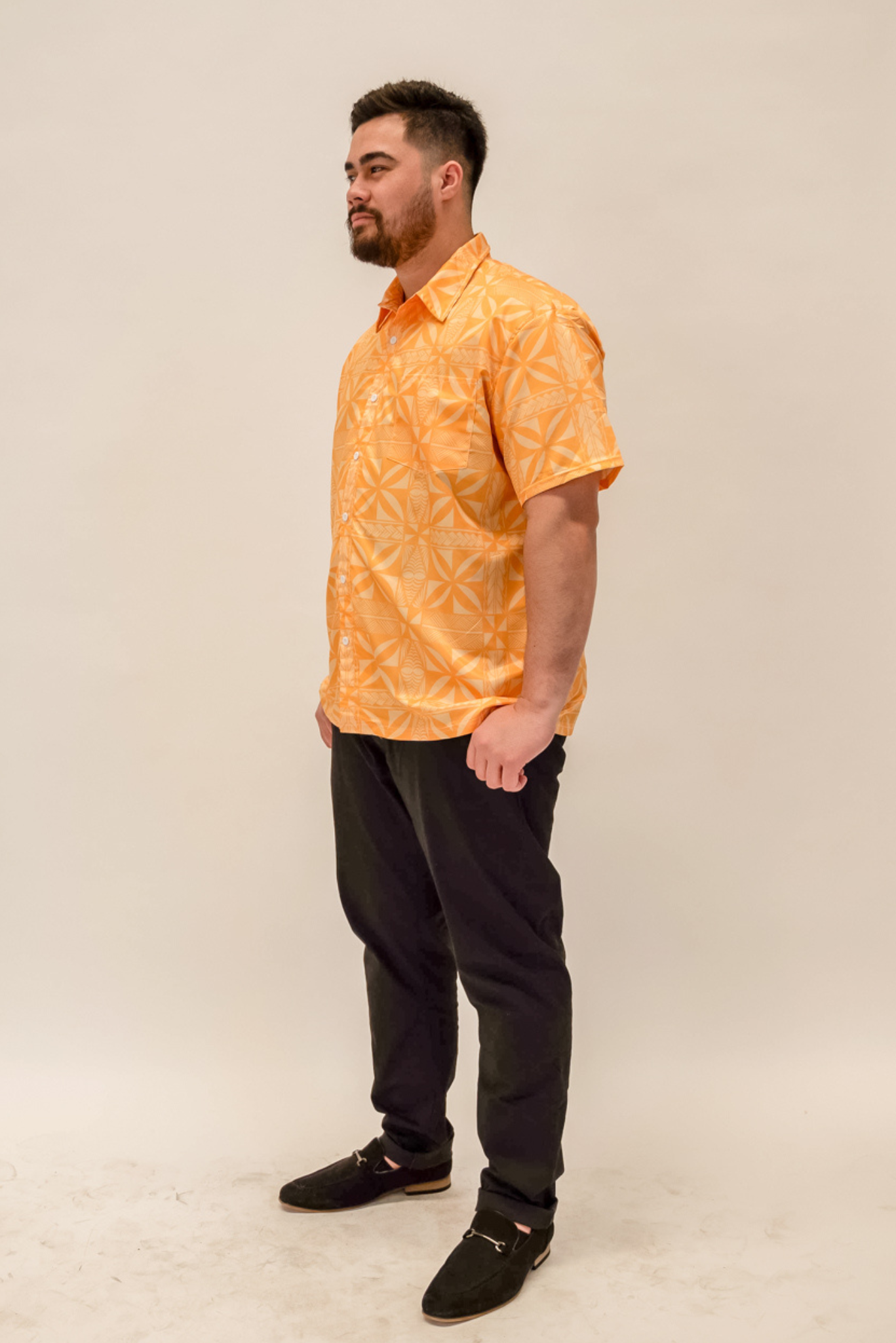 (PRE-ORDER) LAKI MENS SHIRT - COLLARED BUTTON UP - SUNSET YELLOW