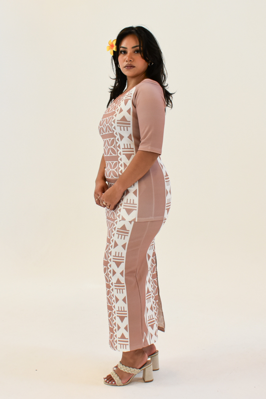 ELEI PULETASI - ROSE BEIGE & WHITE