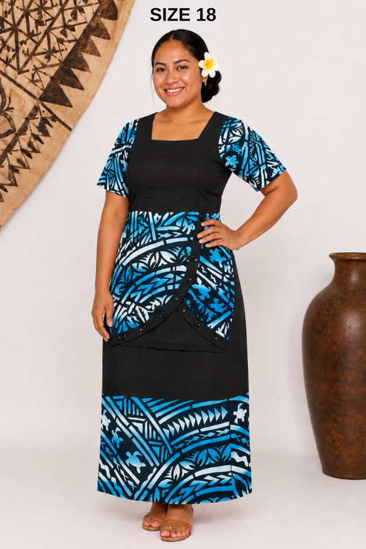 BLACK & BLUE PULETASI SIZE 18