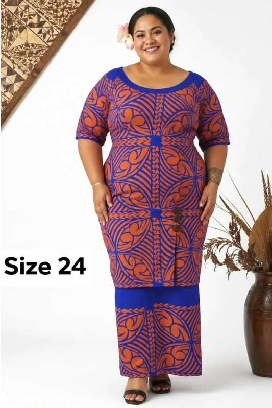 BLUE & ORANGE PULETASI SIZE 24