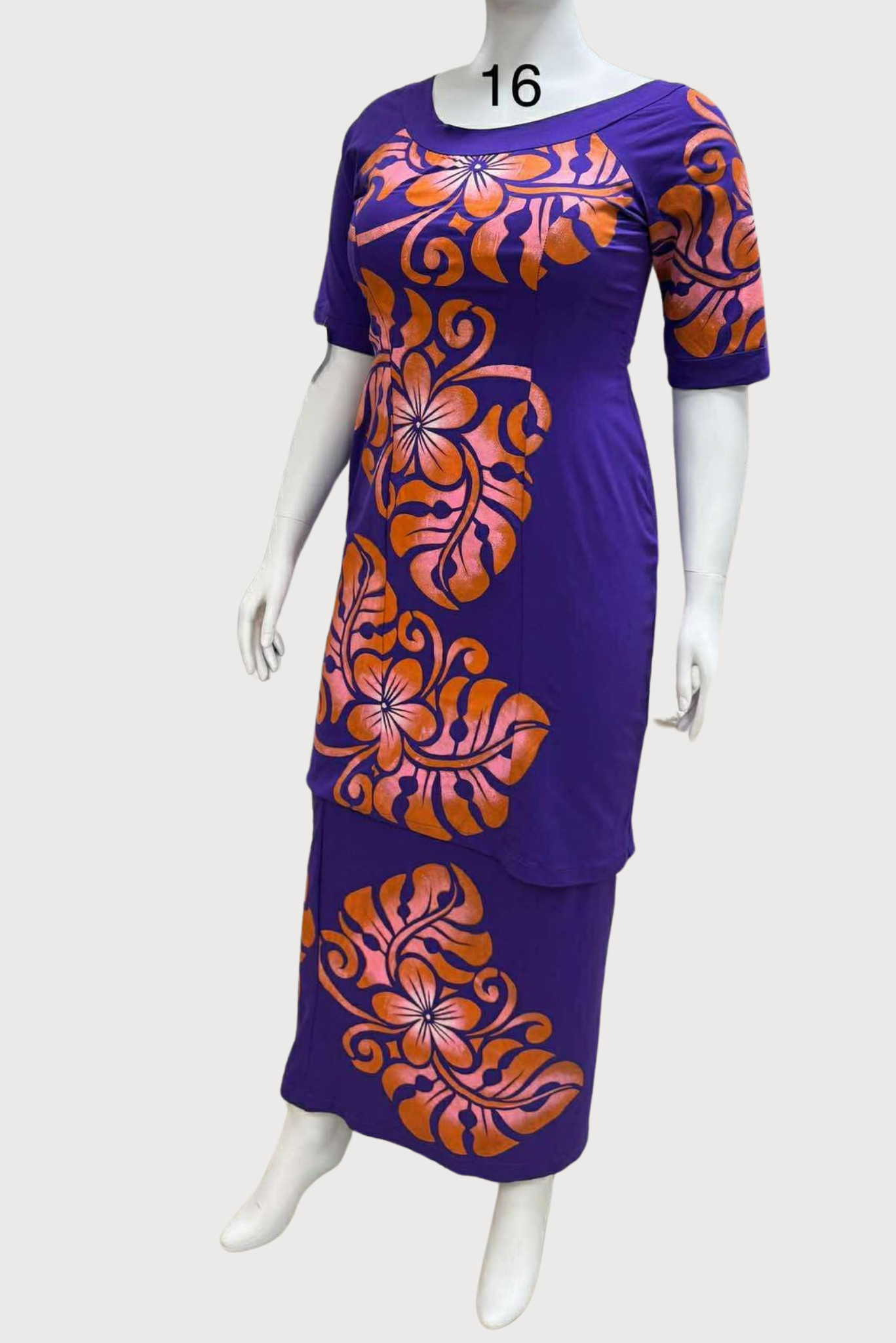 Purple & Orange Puletasi Size 16