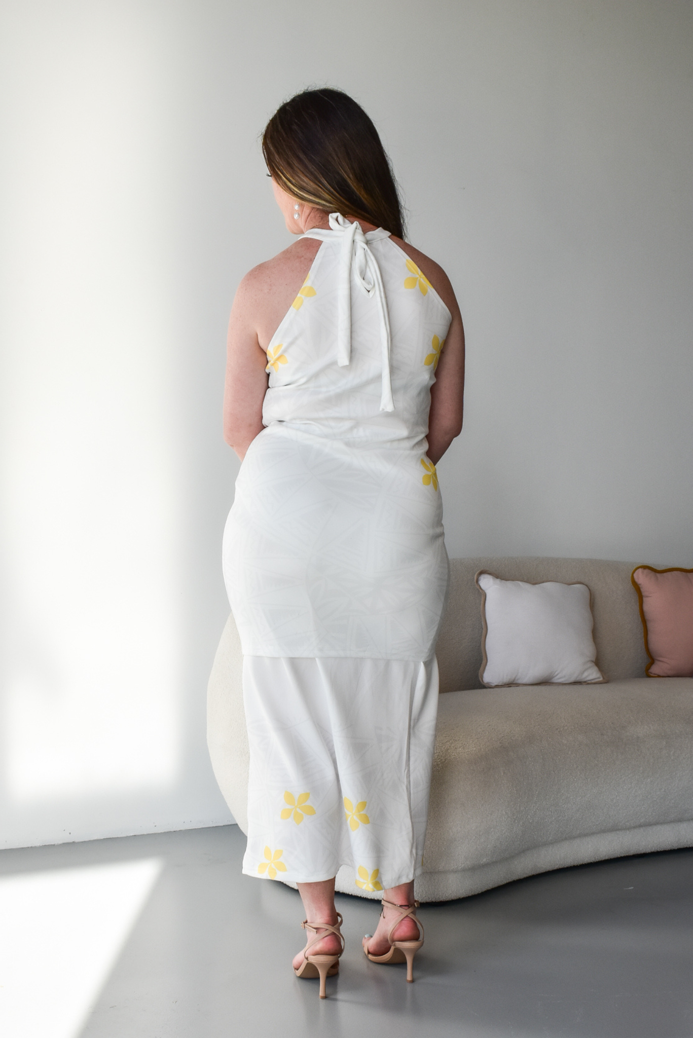 MINI TIARE - HALTER NECK PULETASI - TWO PIECE - GOLD & WHITE