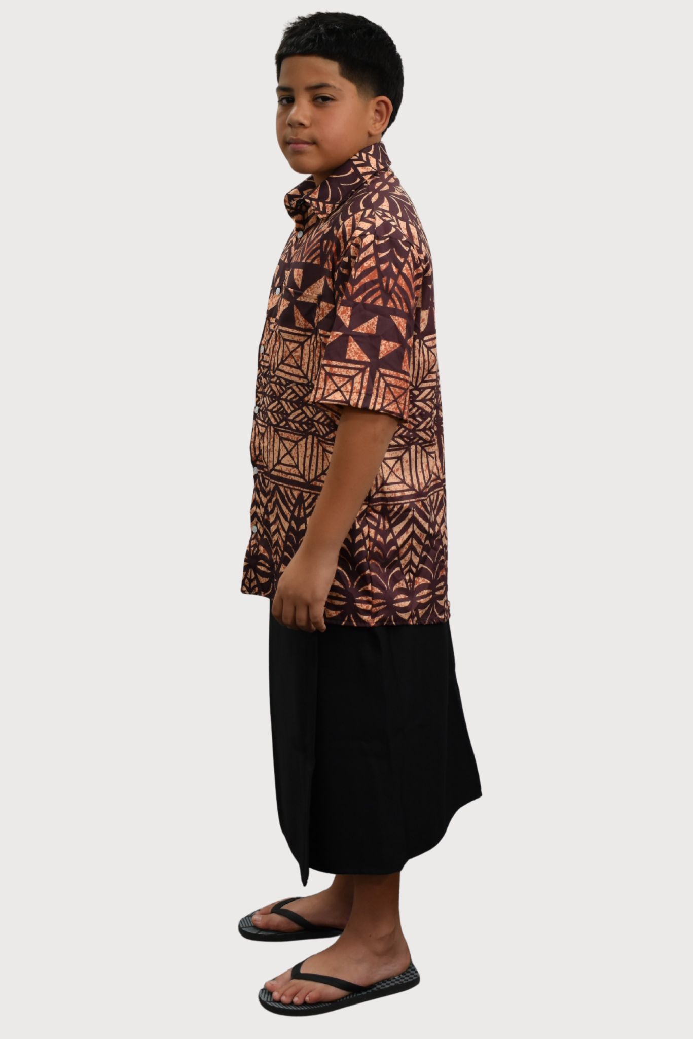 BOYS SHIRT - COLLARED SHIRT - BROWN