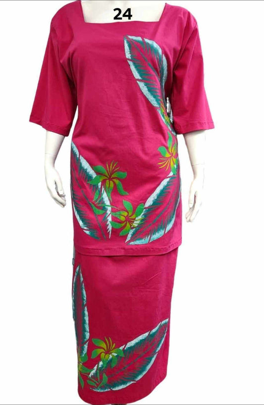 PINK FLORAL ISLAND PULETASI - SIZE 24