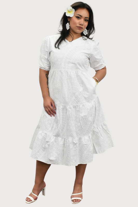 MARIAH DRESS - HIGH WAIST DRESS - WHITE