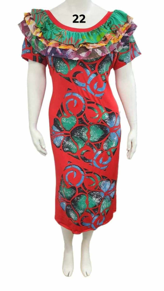 RED FRILL DRESS - SIZE 22