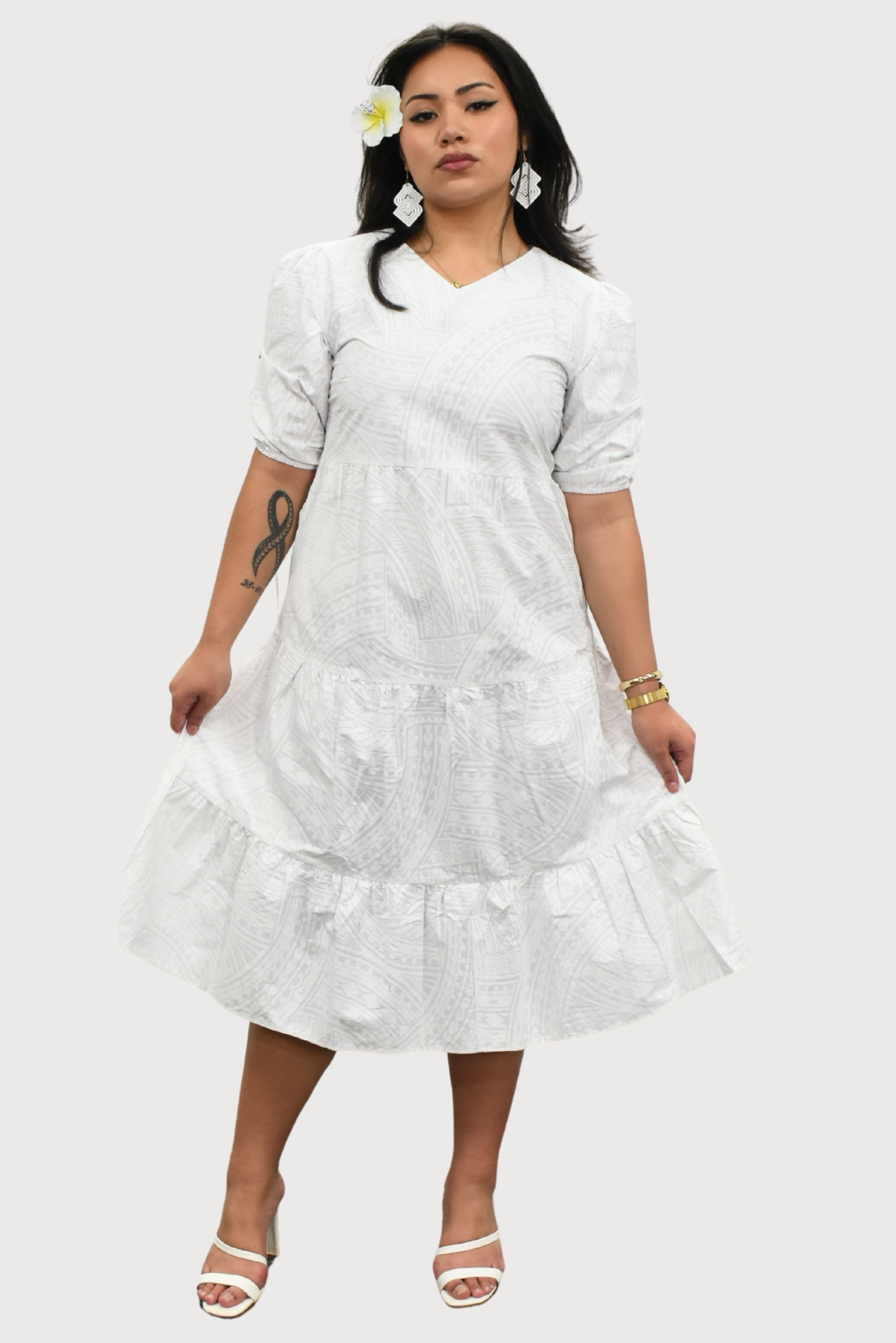 MARIAH DRESS - HIGH WAIST DRESS - WHITE