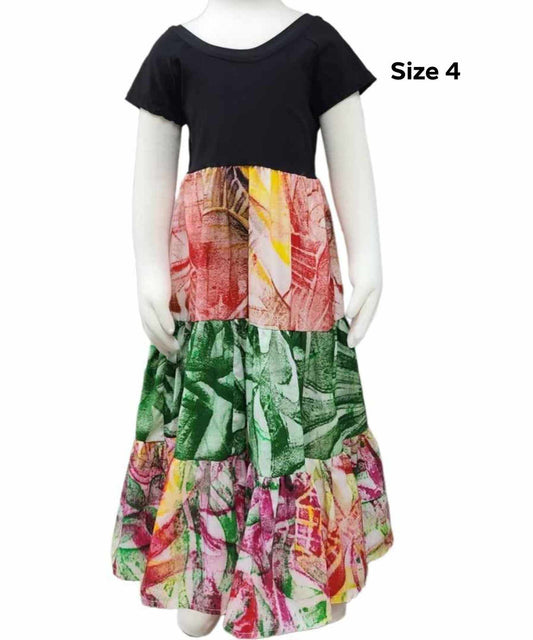 BLACK & GREEN KIDS HIGH WAIST DRESS - SIZE 4