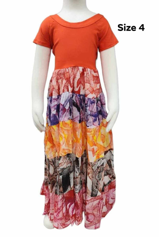 ORANGE KIDS HIGH WAIST DRESS - SIZE 4