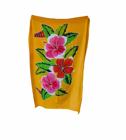 YELLOW & BROWN SARONGS - LAVALAVA