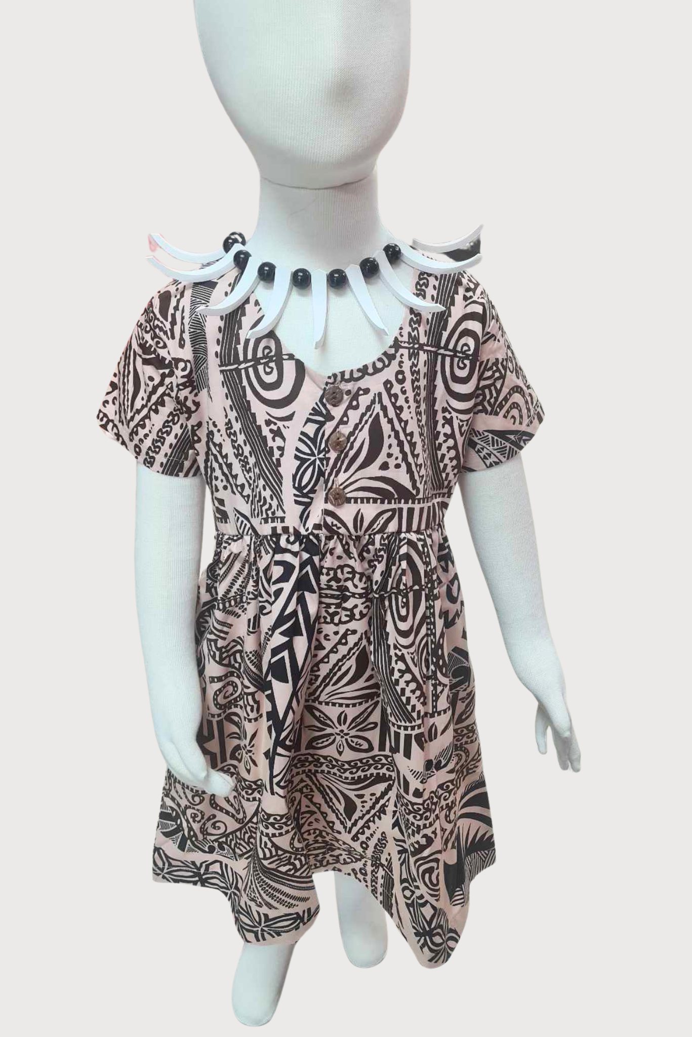 SARAH GIRLS DRESS - FLOWY DRESS - TAN & BLACK
