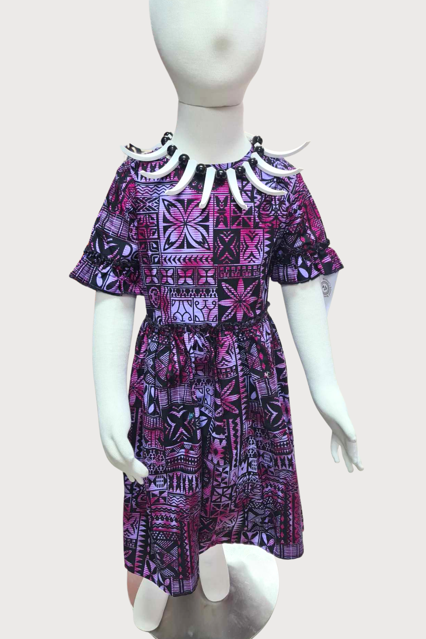 MARIAH GIRLS DRESS - FLOWY DRESS - PURPLE & BLACK