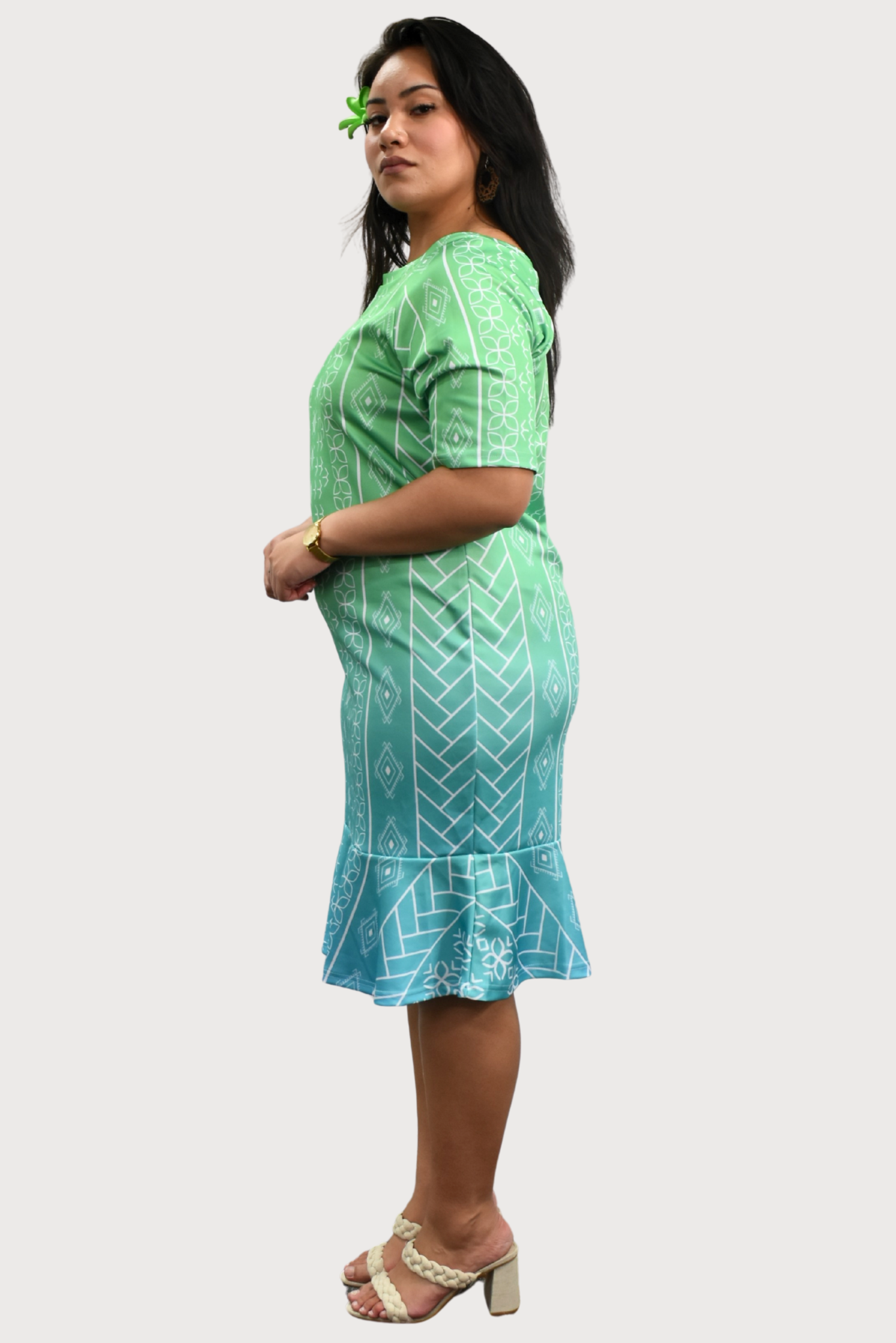 KAILANI DRESS - MIDI MERMAID - OMBRE GREEN