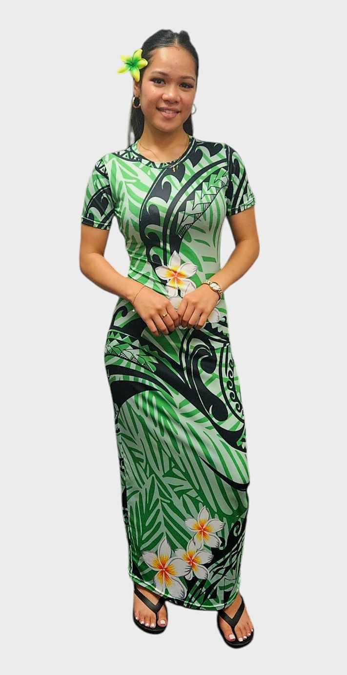 DAVINA DRESS - BODYCON - GREEN & BLACK