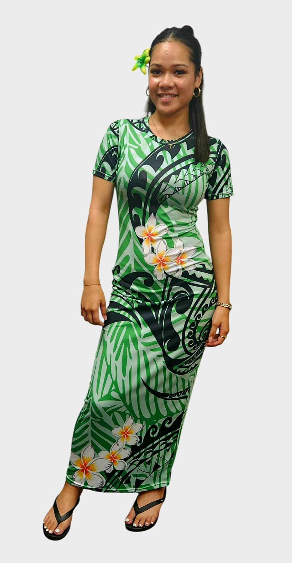 DAVINA DRESS - BODYCON - GREEN & BLACK