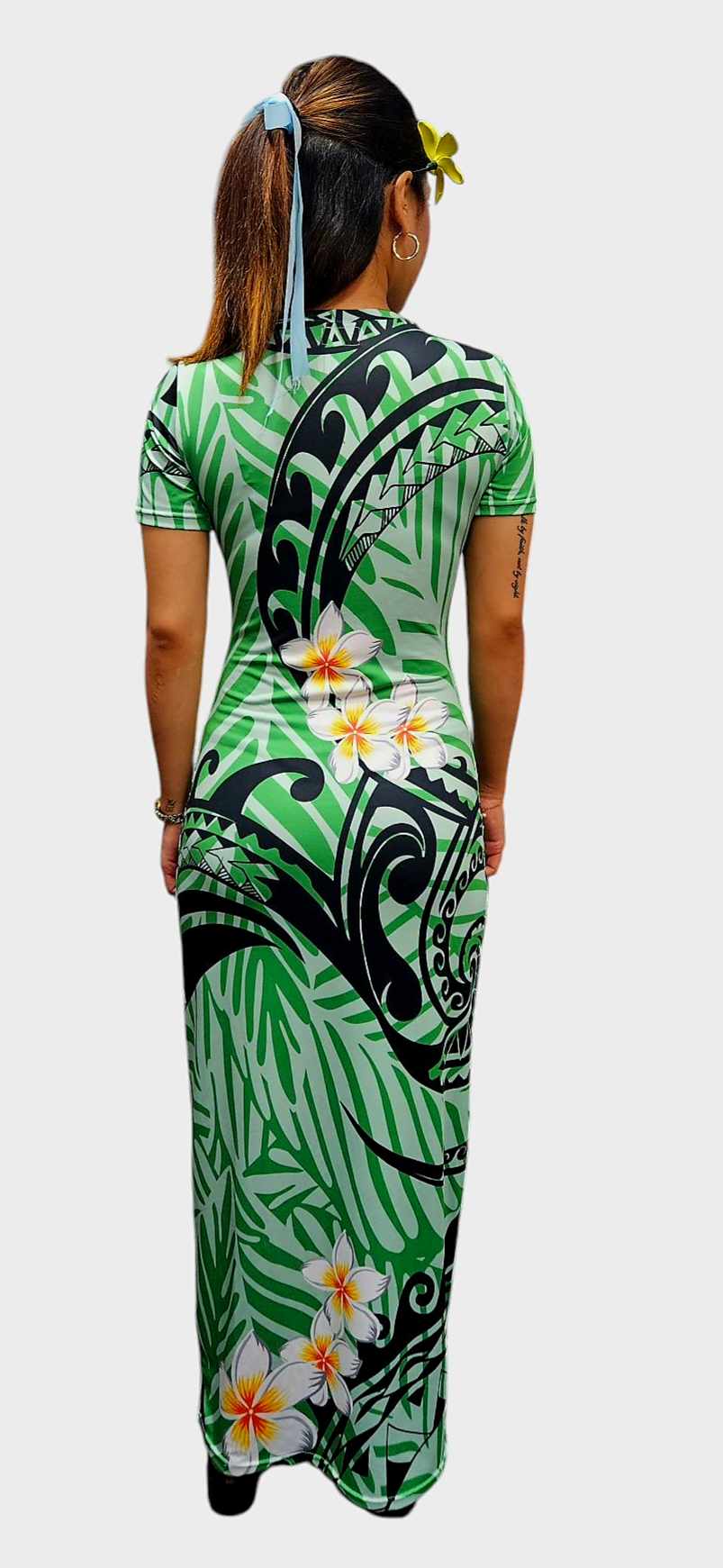 DAVINA DRESS - BODYCON - GREEN & BLACK