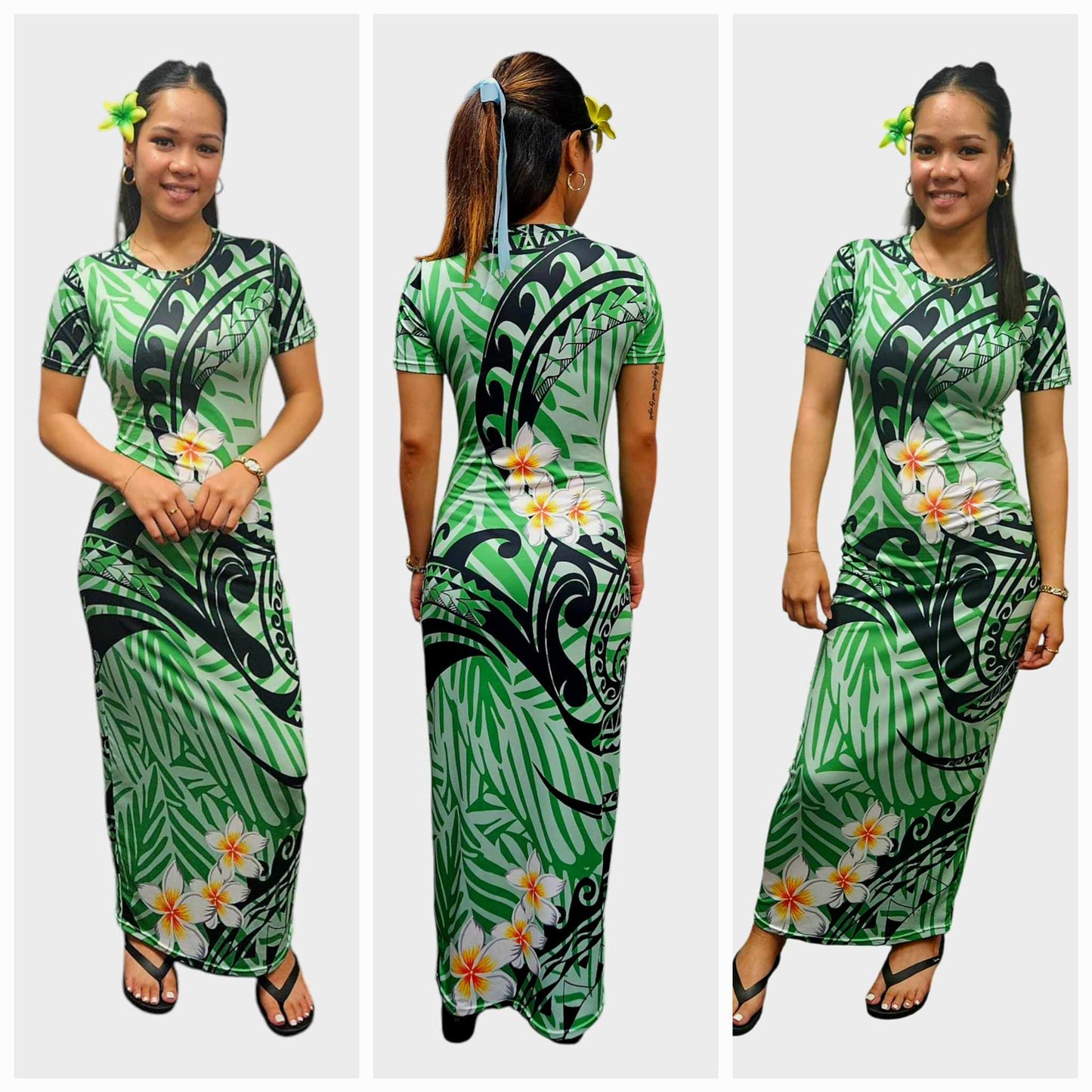 DAVINA DRESS - BODYCON - GREEN & BLACK