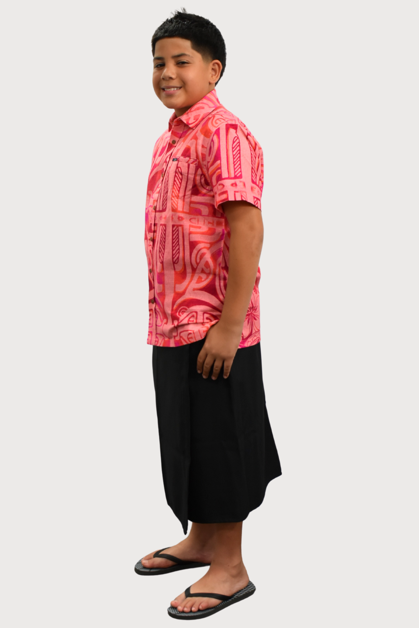 XANDER BOYS SHIRT - COLLARED SHIRT - PINK & RED
