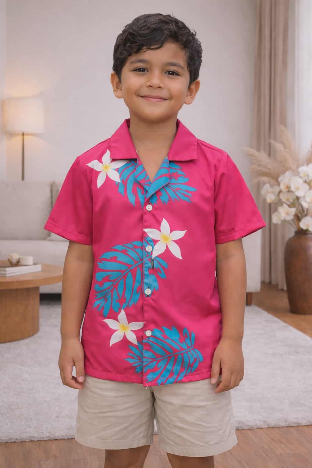 HENRY BOYS SHIRT - COLLARED SHIRT - PINK FLORAL